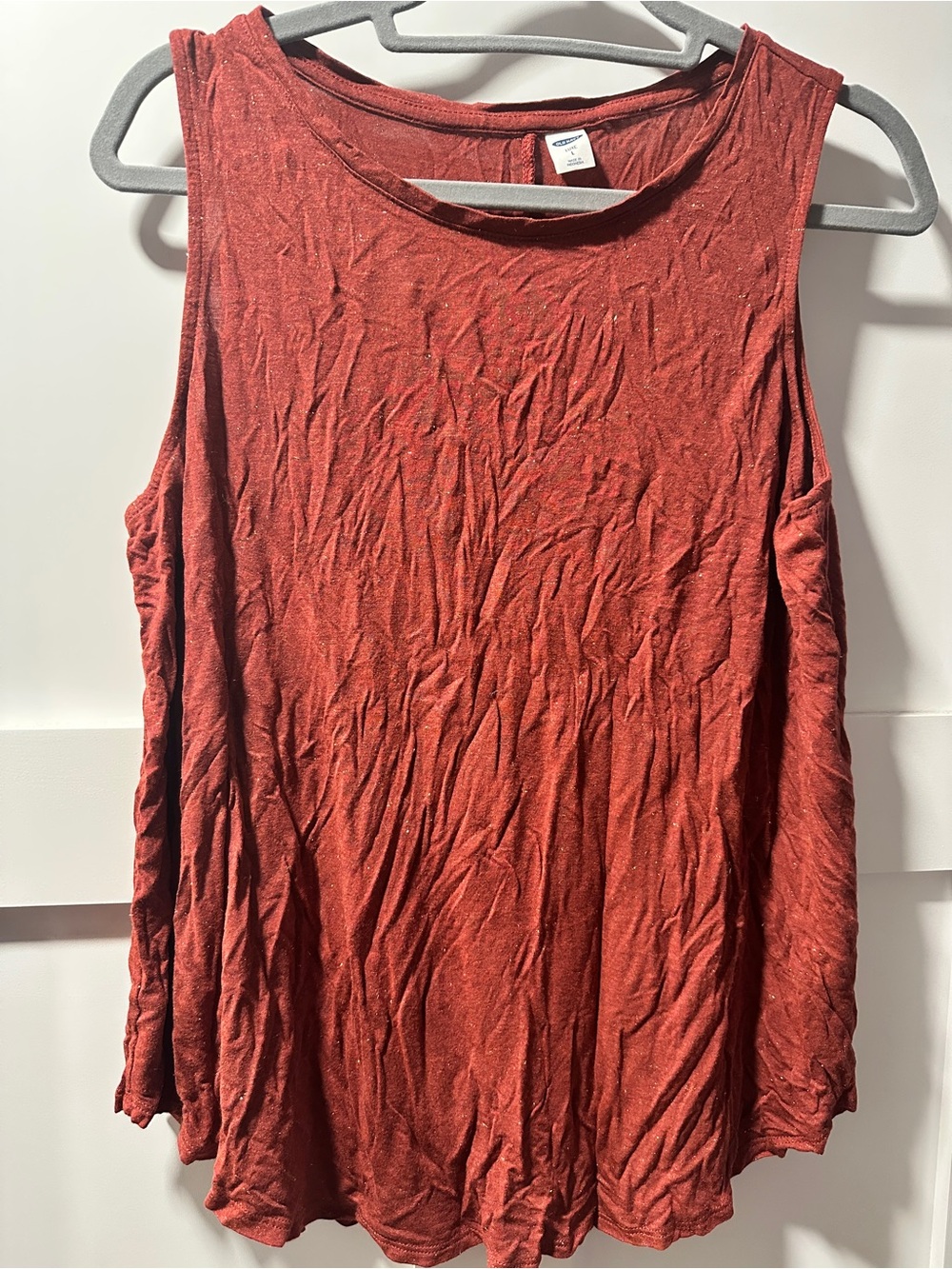 Women’s Sleeveless Tank Top - Rust Red and gold flecks